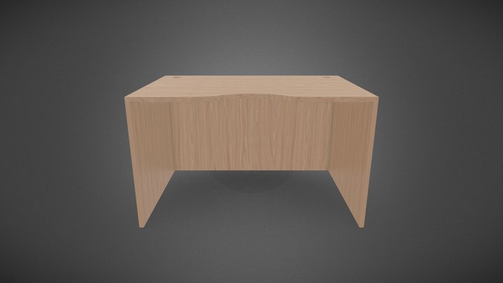 Computer Table Textured 3D Model