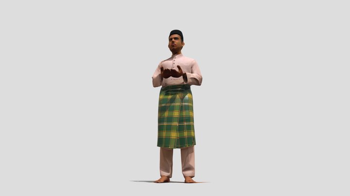 Man in traditional attire 3D Model