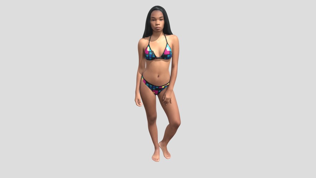 Geometric Colorblock Bikini Portrait
