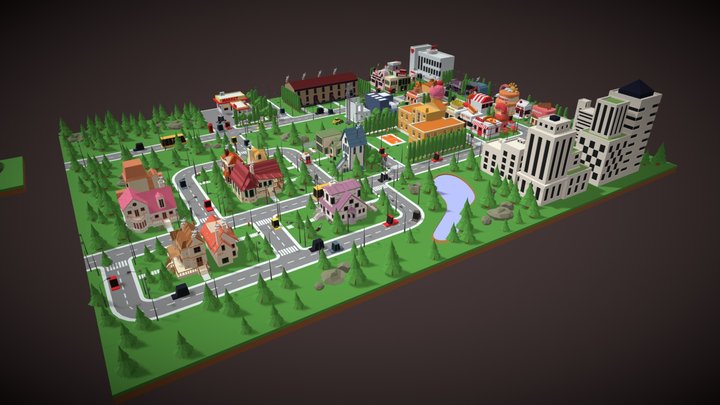 cartoon city 3 3D Model