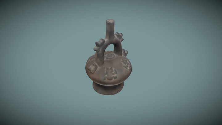 Botella gollete asa estribo Chimú 3D Model