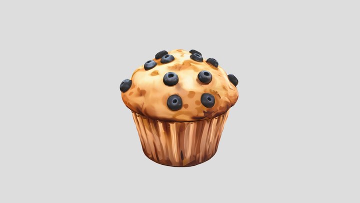 Blueberry muffin 3D Model