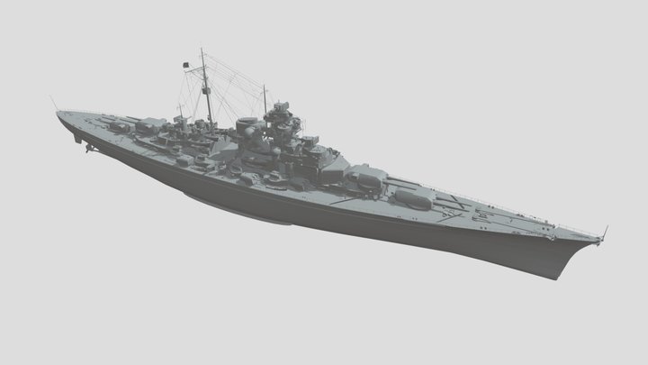 Bismarck Battleship 3D Model 3D Model