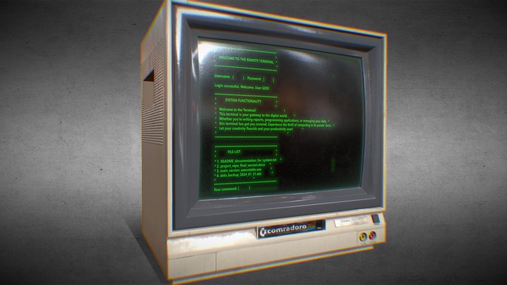 Old school RGB computer monitor 3D Model