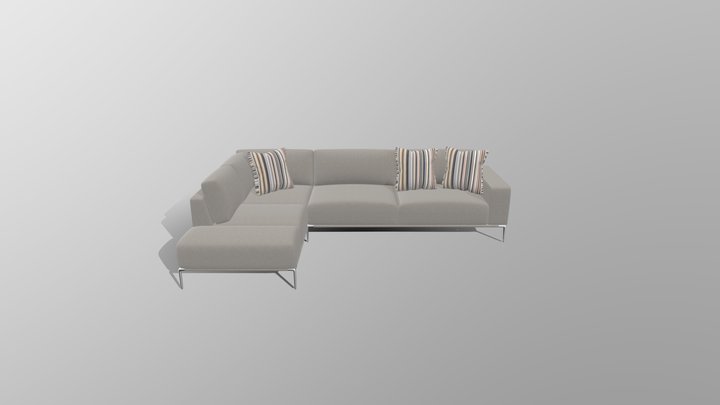 Sectional grey sofa 3D Model