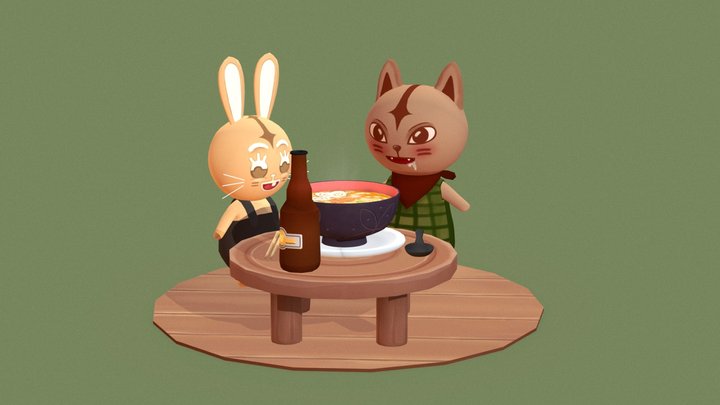Mogumies - Let's share a bowl of Ramen!〖 Nappi 〗 3D Model