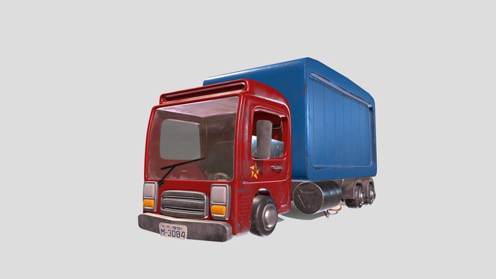 3D Cartoon Truck PBR 3D Model