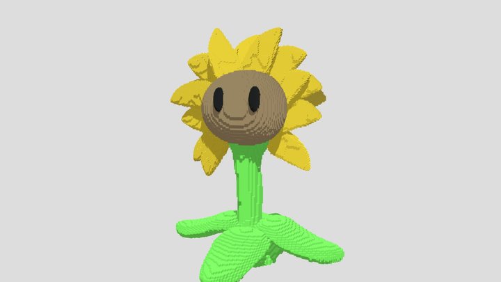 Blocky PvZ Sunflower 3D Model