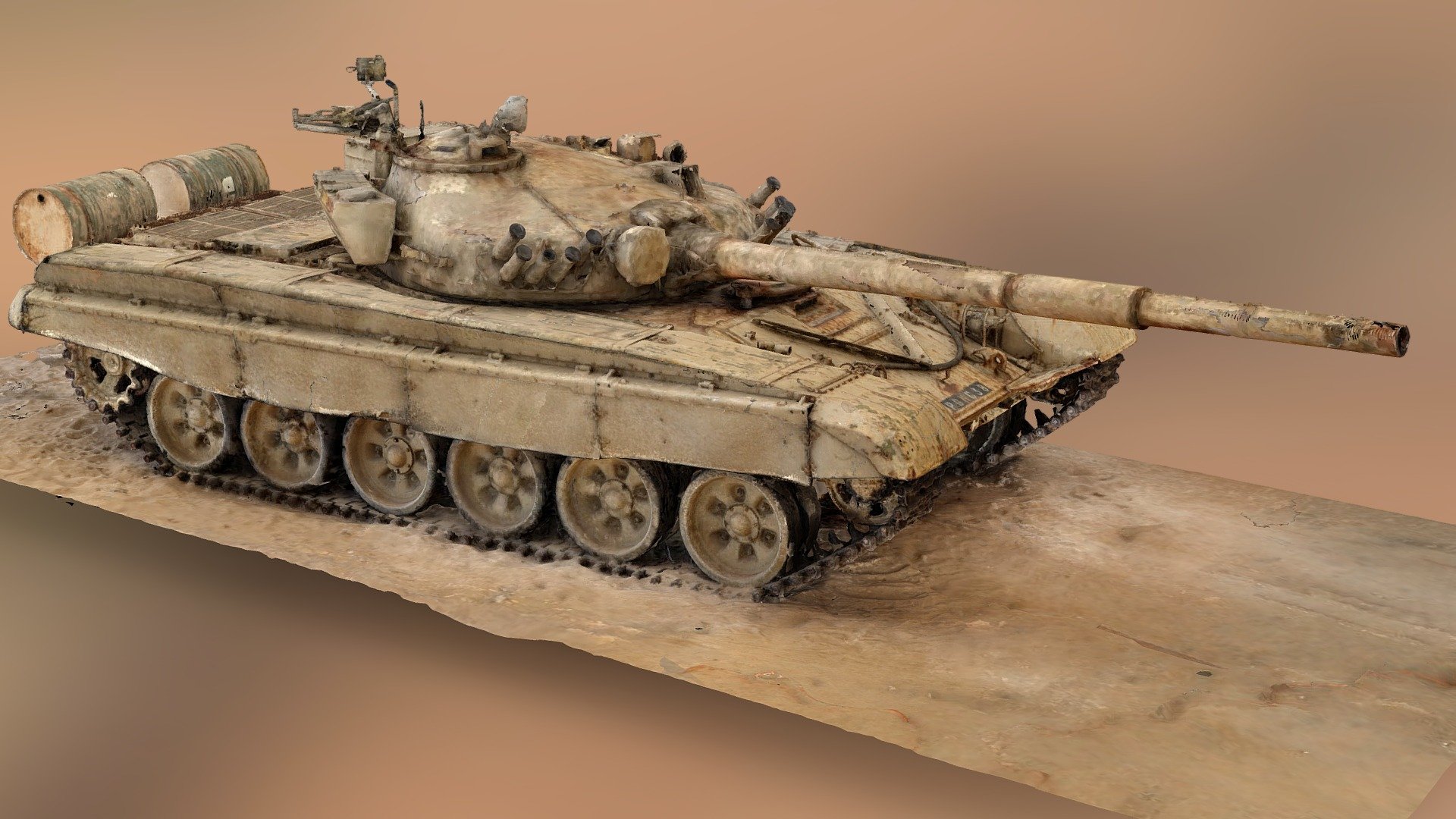 Iraqi T72 tank in musée de blindés de Saumur - Download Free 3D