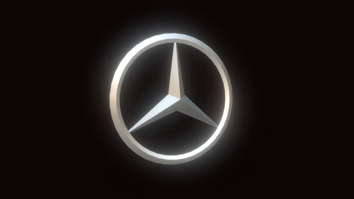 Mercedes benz 3d Logo and Car Symbol silver 3D Model