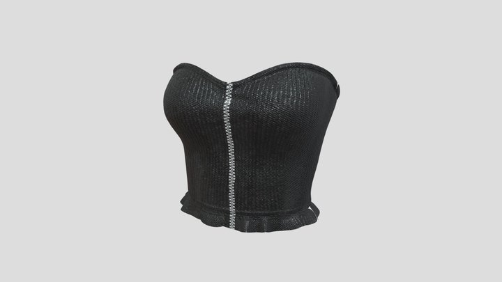 Nightshade Zipper Crop Top 3d Model 3D Model