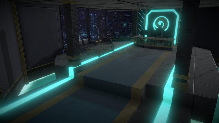 Cyberpunk office 3D Model
