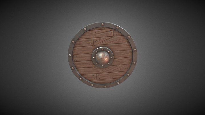 Medieval stylized shield 3D Model