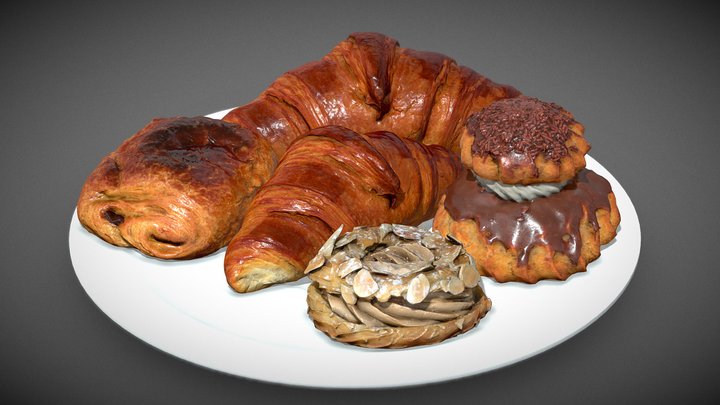 Pastries Plate kit 3D Model