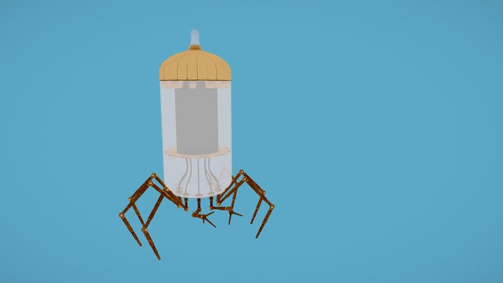 Kamikaze Steampunk Robot 3D Model