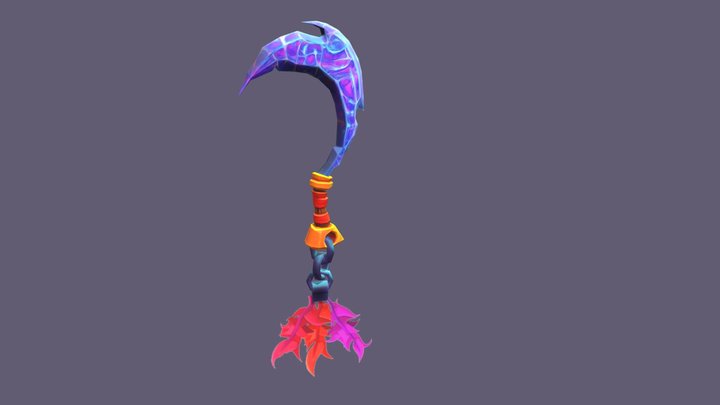 Low Poly Stylized Sickle 3D Model