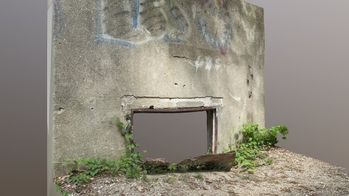 Bunker Wall Hole 3D Model