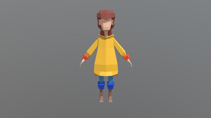Low Poly Girl 3D Model