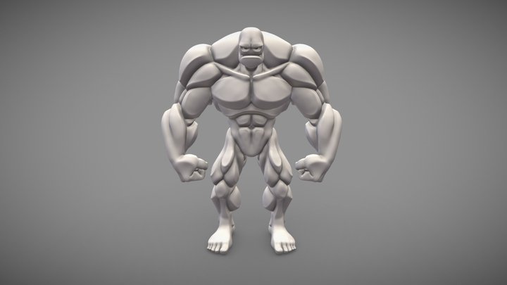 Stylized Bulk Muscular Build 3D Model
