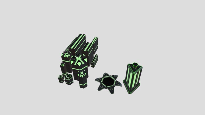 Neon Arena Kit Green 3D Model