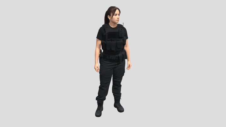 Tactical Operator in Black Gear – Kostenloses 3D-Modell STL