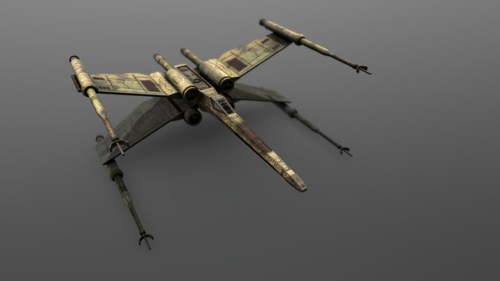 Old rusty X-wing 3D Model