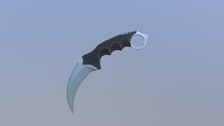 Low Poly Stylized Karambit Knife 3D Model