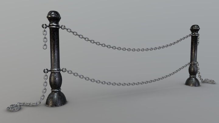 Post and Chain 3D Model