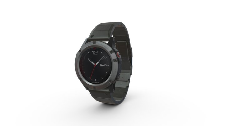 Garmin Fenix 5X Smart Watch (Metal Band) 3D Model