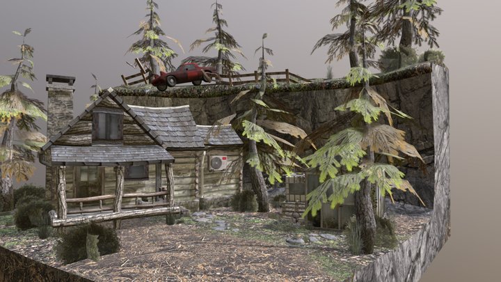 DAE diorama - Forest Loner 3D Model
