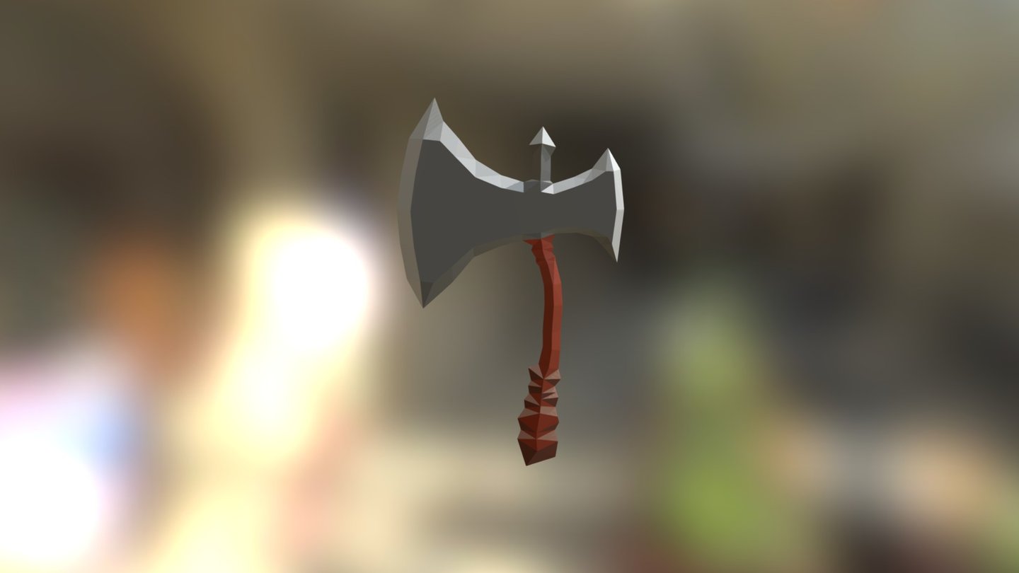 low poly axe — Sketchfab embed 3D viewer