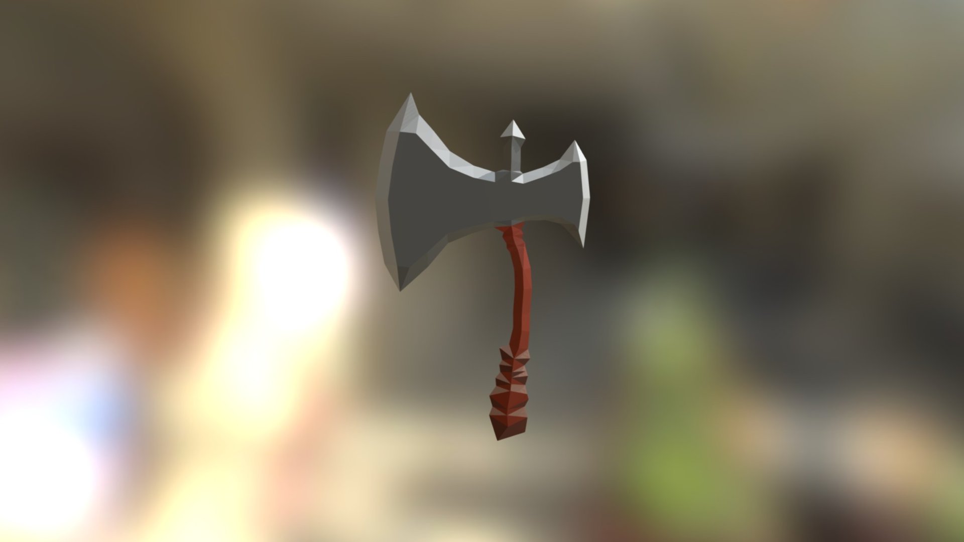 low poly axe