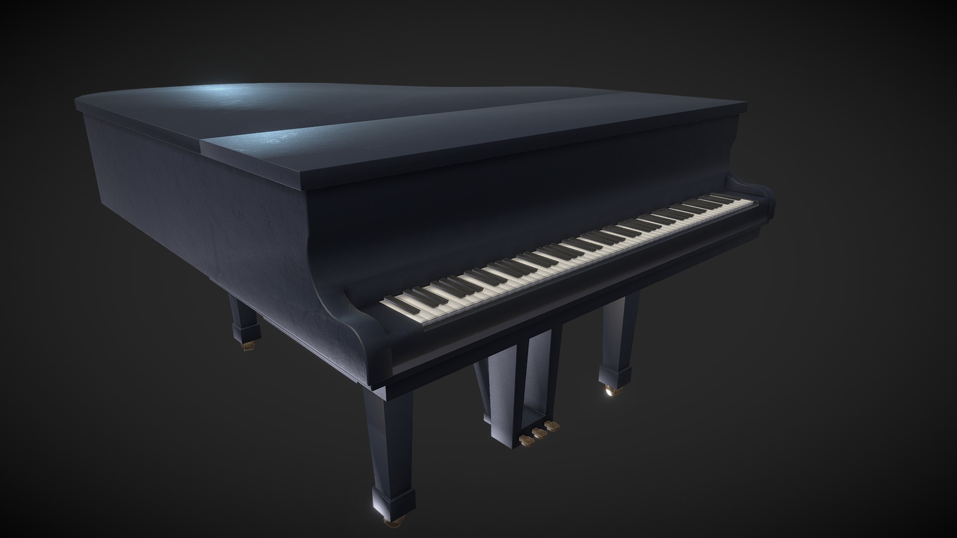 3D model Grand Piano - This is a 3D model of the Grand Piano. The 3D model is about a piano with a keyboard.