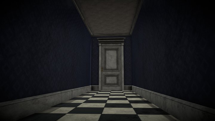 Modular Horror Corner Corridor 3D Model