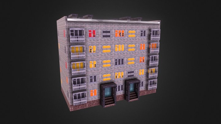 Russian Panel House 3D Model