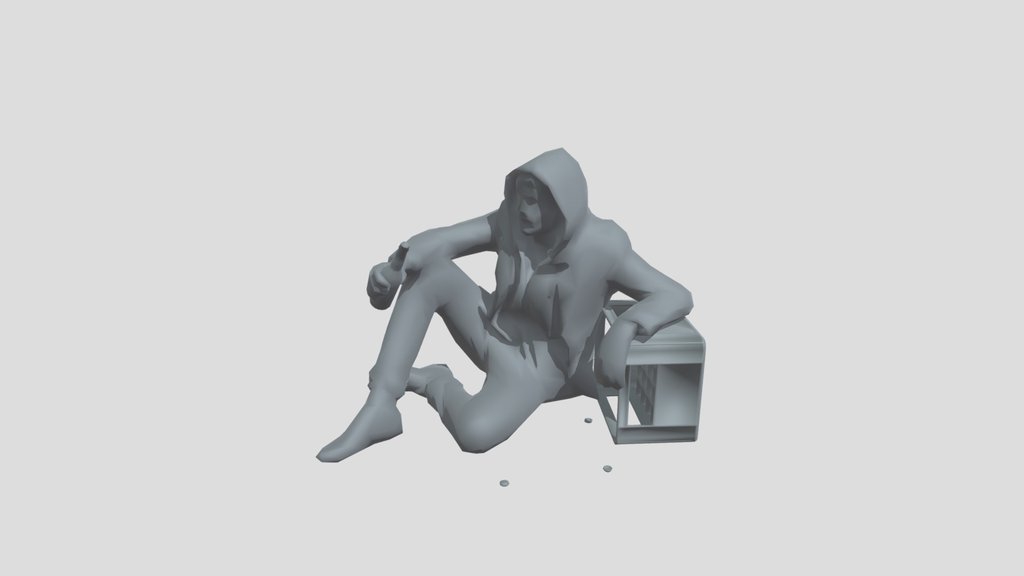 Lowpoly Hobo Sitting
