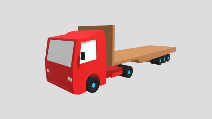 Lowpoly Truck 3D Model