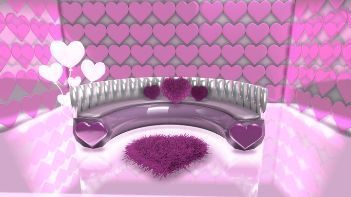 Cute Heart Scene/ Solcito3D 3D Model
