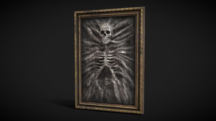 Horror Decoration / Skeleton Painting - low poly 3D Model