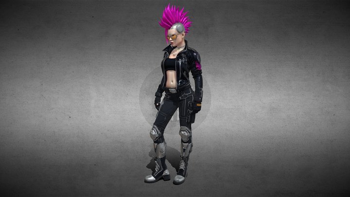 cyberpunk biker gang member – Modello 3D gratuito STL