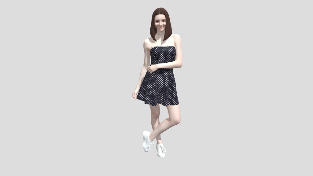 Polka Dot Strapless A-line Dress