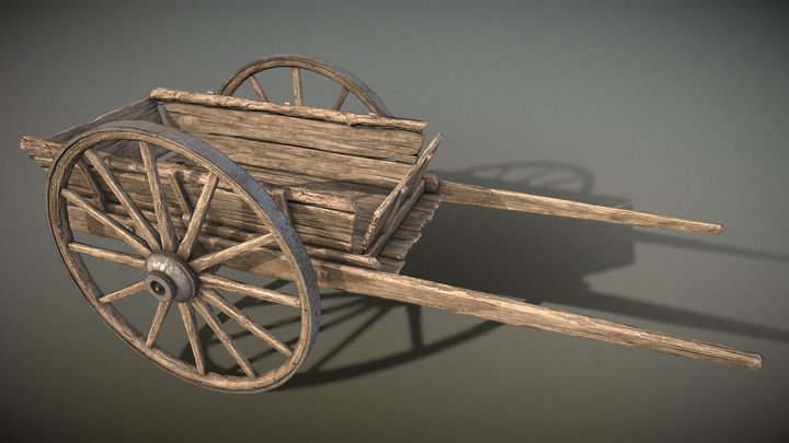 Small Oldfashioned Cart 3D Model