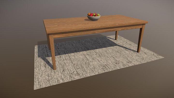 Tapered- Leg Table 3D Model