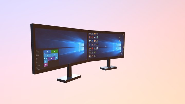 Monitor Screen Display 3D Model