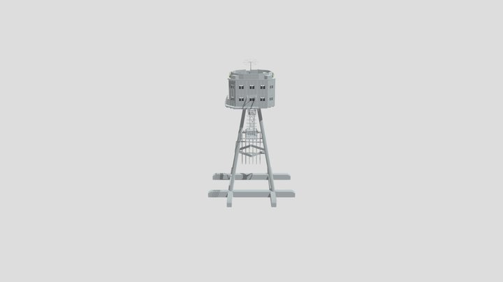 Maunsell Sea Ford - Redsands - G1 Tower 3D Model