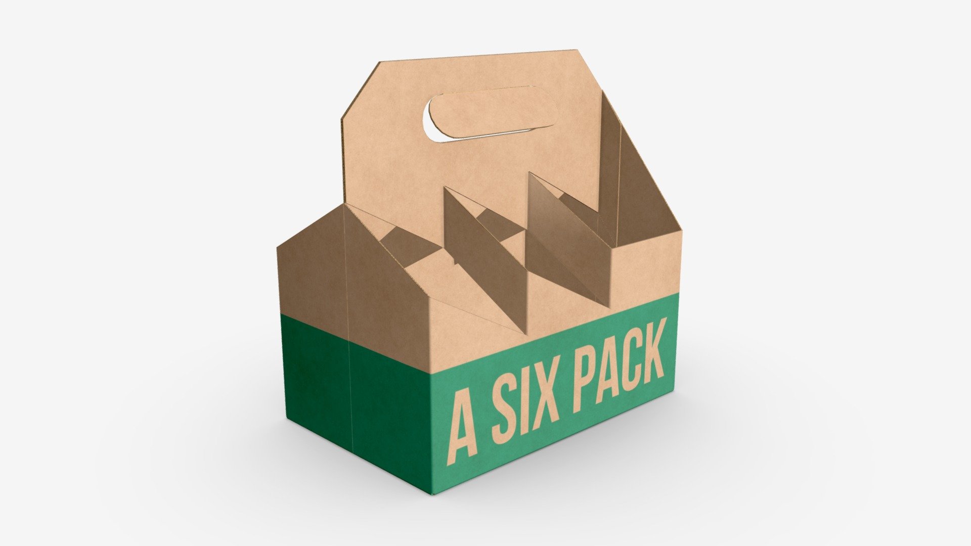 Cardboard Beer Bottle Carrier 6pack Buy Royalty Free 3D model by