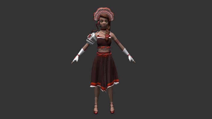 Own Overwatch Character - Elayne Kāne (A-Pose) 3D Model