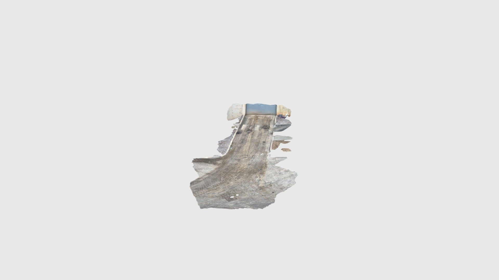 Damaged concrete outside metal reject room