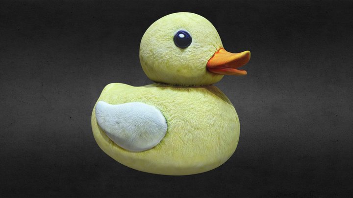 Fuzzy Duck Plushy 3D Model