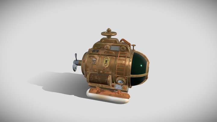Steampunk Sub 3D Model